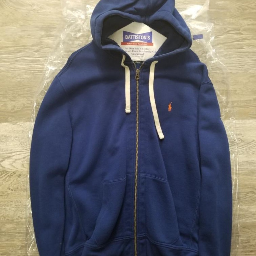 Polo hoodie XL blue gently used retail $125
